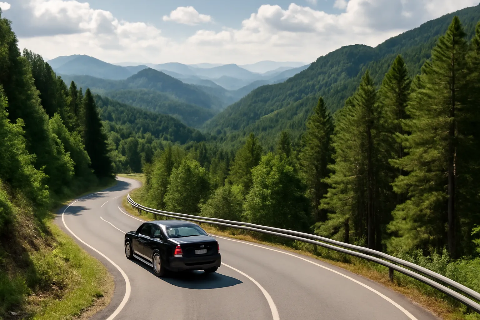 Route panoramique à travers les montagnes bulgares