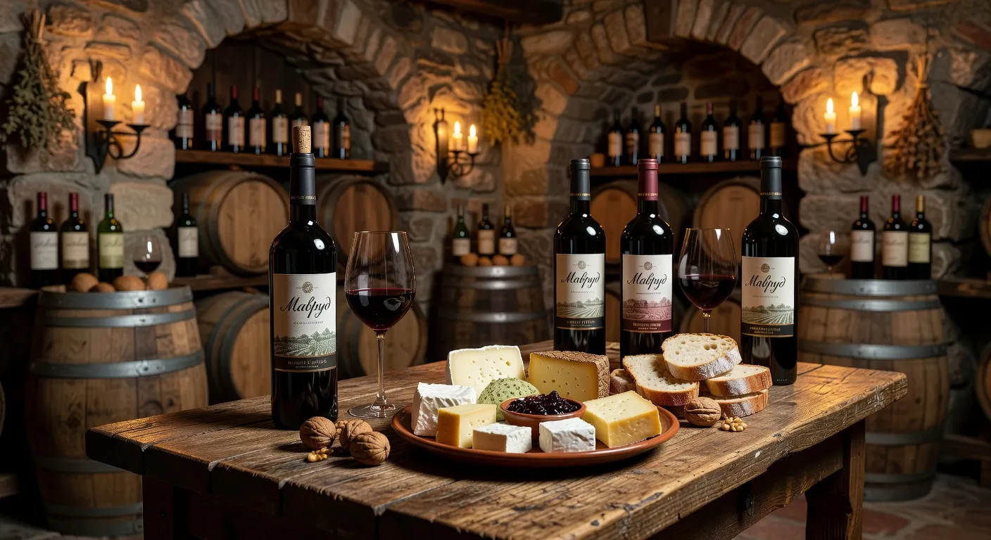 Dégustation de vins bulgares Mavrud dans une cave traditionnelle