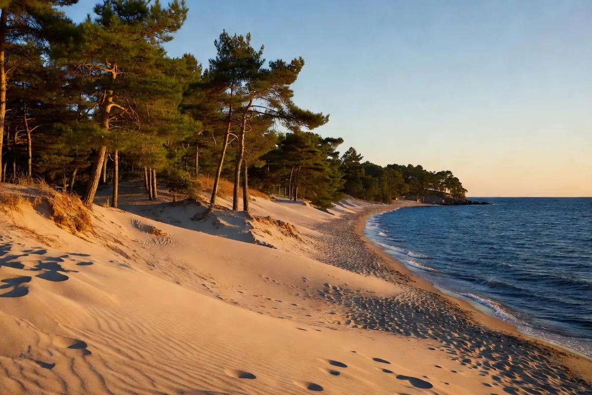 Primorsko Bulgarie, plage sauvage sur la mer Noire avec dunes naturelles et forêt de pins