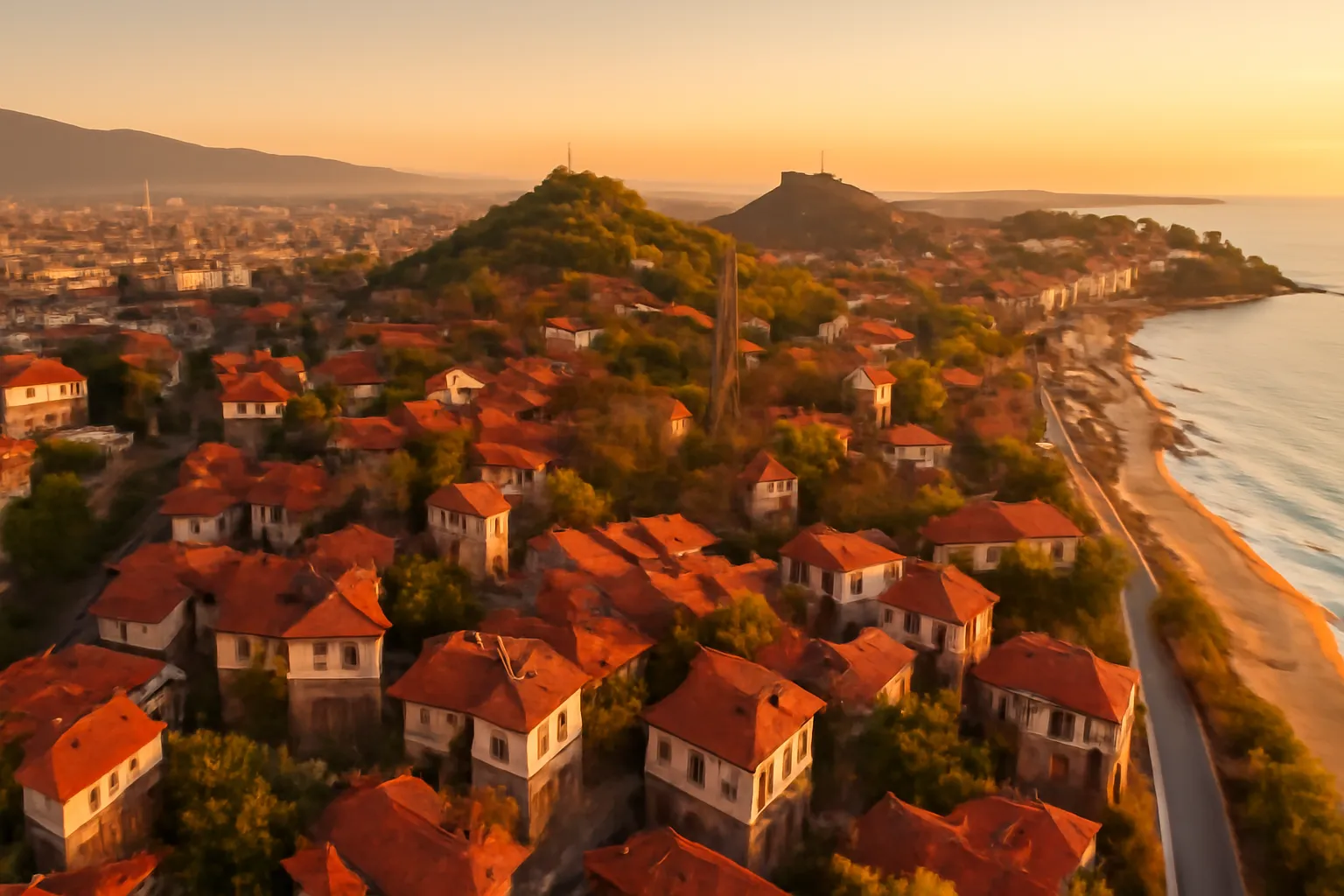 Panorama sur la vieille ville de Plovdiv lors d'un circuit en Bulgarie