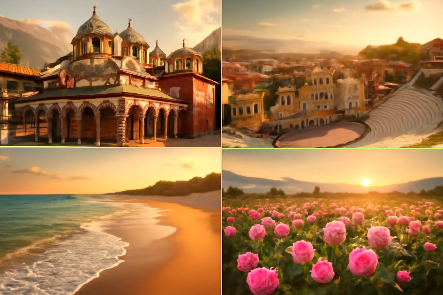 Monastère de Rila entouré de montagnes en Bulgarie